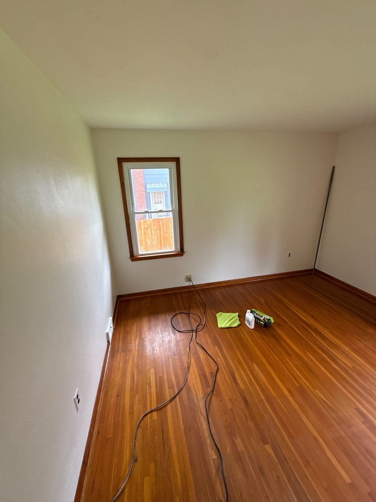 Bedroom restored with refinished hardwood floors in Leechburg, Armstrong County, PA