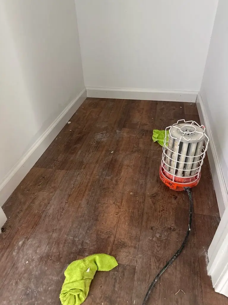 Structural drying on a hardwood floor, Leechburg, PA