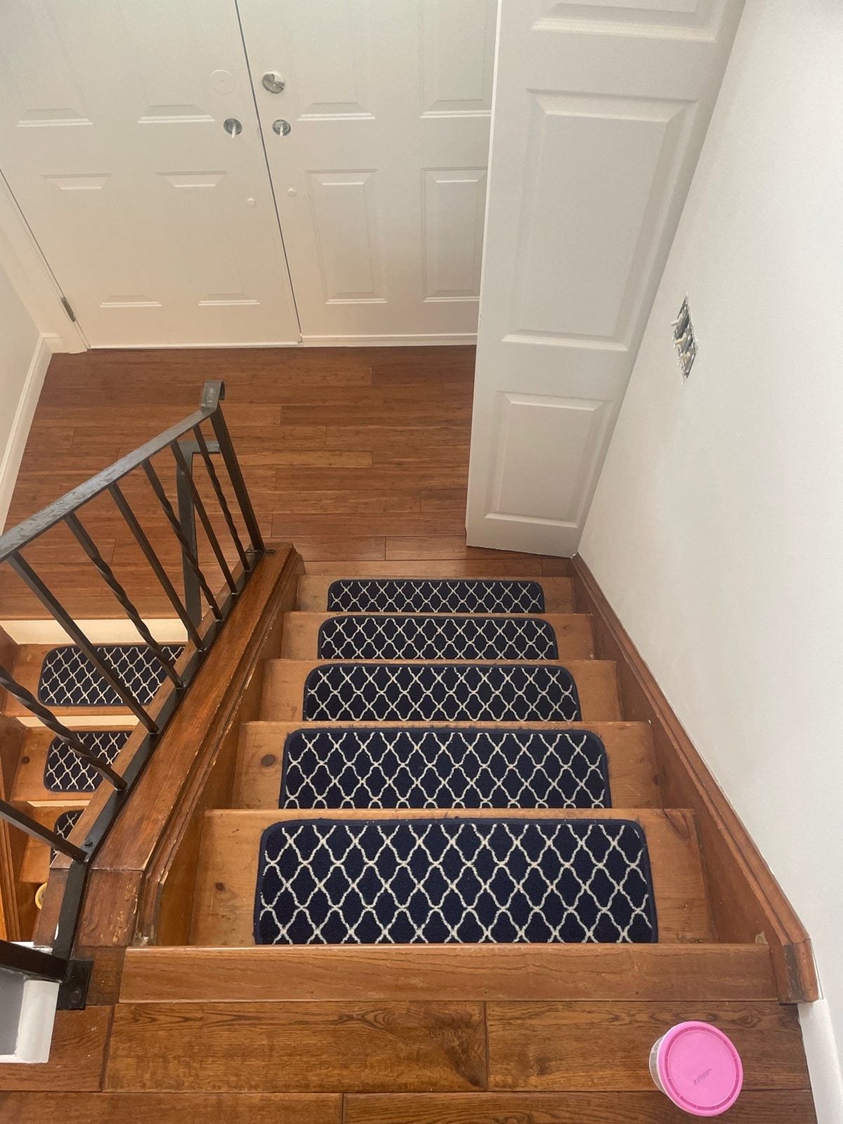Staircase with new stair treads installed in Pittsburgh, PA