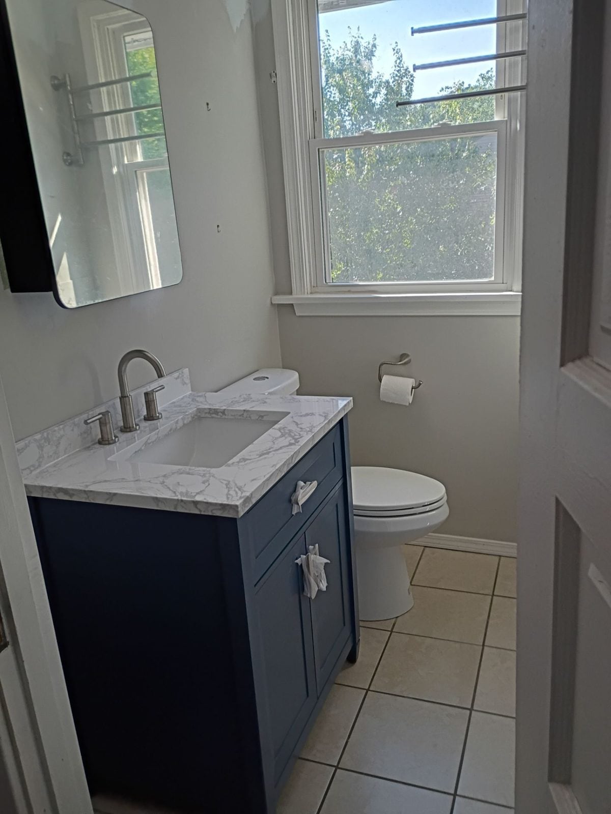 Bathroom vanity and finish work by Steel City Property Restoration, serving Butler County, PA