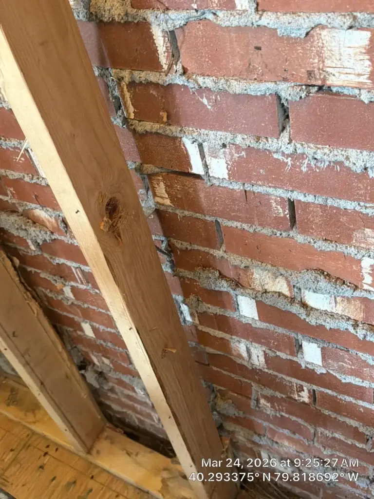 Plaster removed down to the brick in McKeesport, PA
