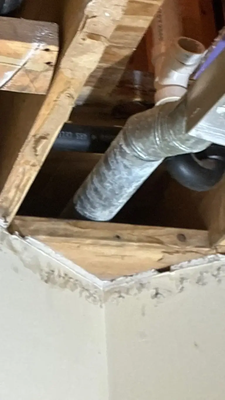 Ductwork exposed for inspection during remediation in Wexford, PA