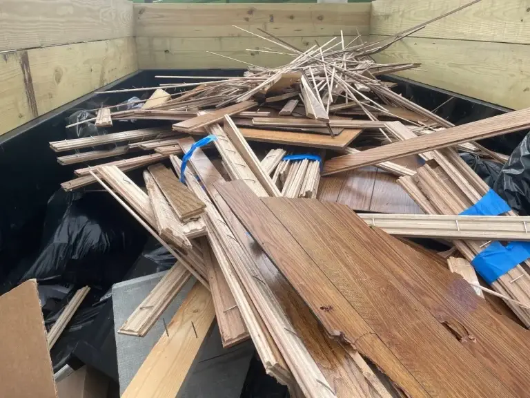 Demolition debris loaded for haul-away in McKeesport, PA