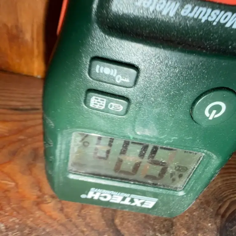 Moisture meter reading on wood framing in McKeesport, PA