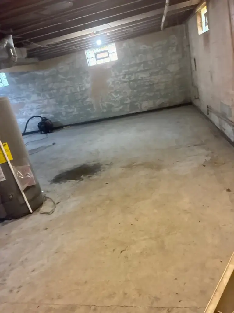 Basement cleaned down to bare concrete in Leechburg, PA
