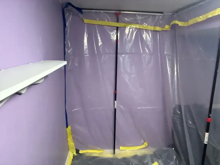 Poly containment sealed around a work area in Leechburg, PA