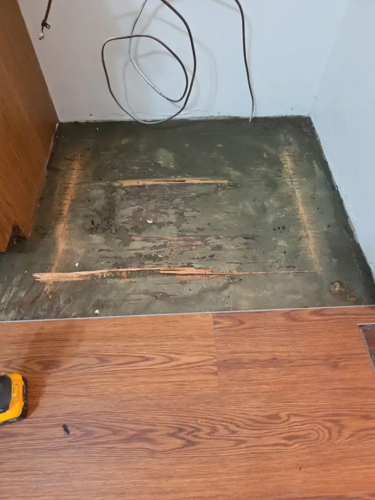 Hardwood floor sanding in progress in Leechburg, PA